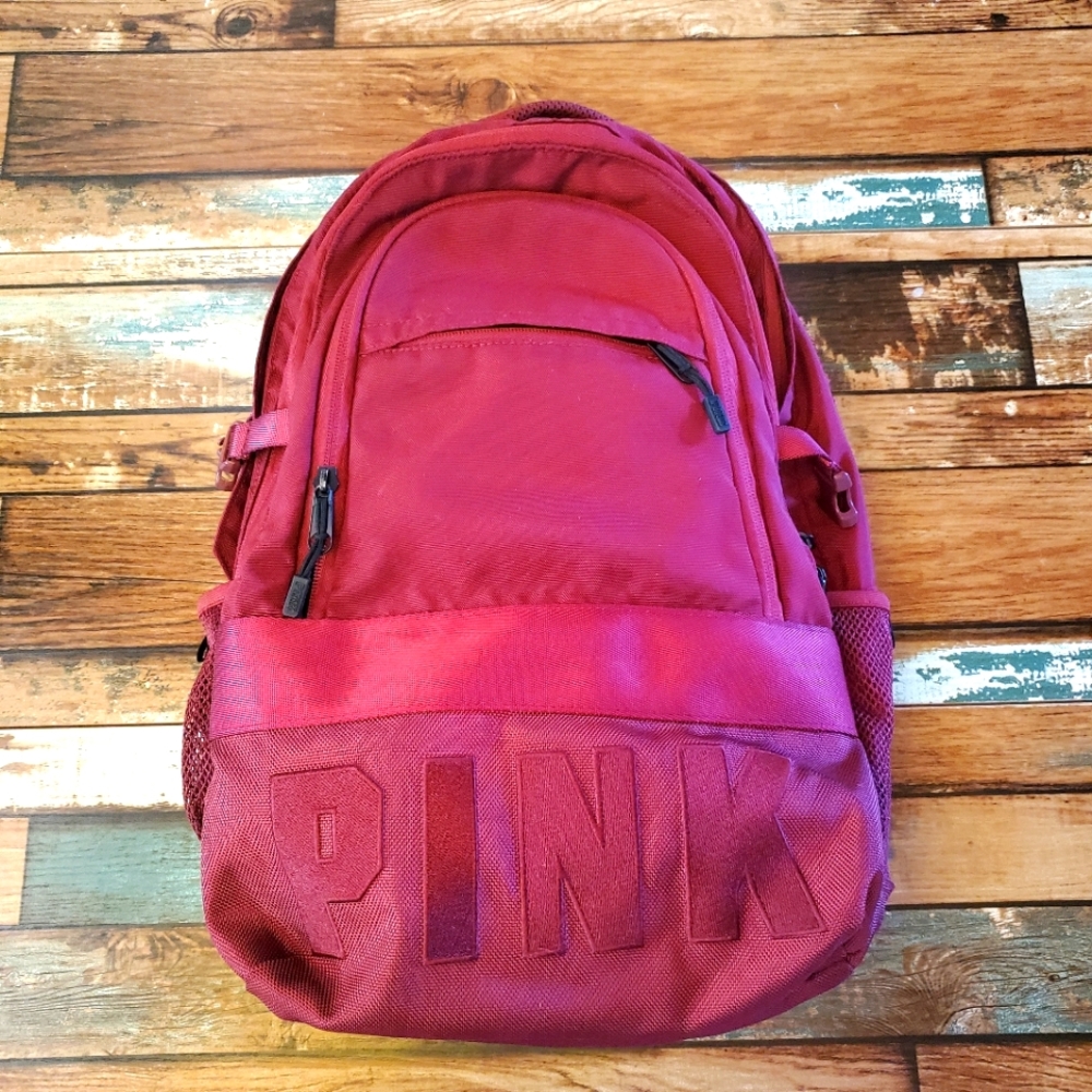 LIKE NEW! Victorias Secret Pink Collegiate Backpack Ruby
